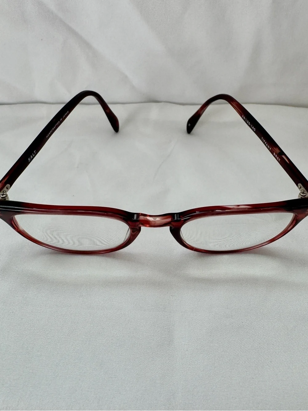 SALT OPTICS GLASSES | TIFFANY | W/CASE | 48-20-140 JAPAN | BURGUNDY TORTOISE